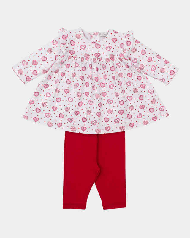 Girl's Heartfelt Hearts Dress Set, Size 3M-24